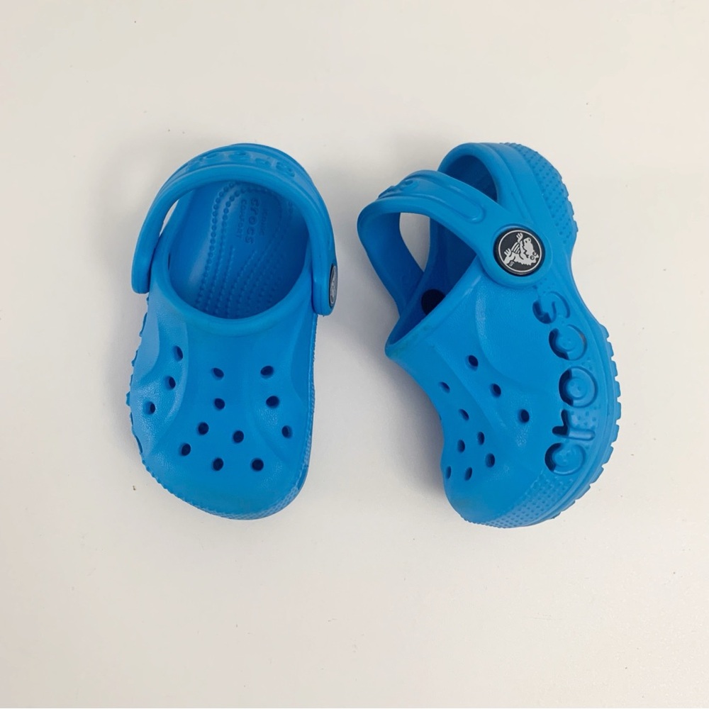 CROCS Unisex Infant Toddler Classic Blue Clogs ~ C4